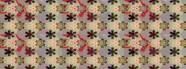 Çizgi çizimi kalıbı. Şirin çiçekler. Raster Moda kumaş deseni.