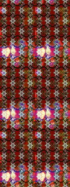 Küçük çiçekteki sevimli çiçek deseni. Raster deseni. Kahverengi renkte yaz çiçekleri. Raster illüstrasyonu.