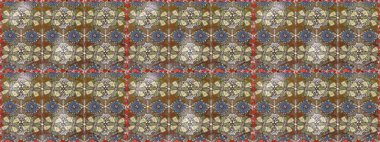 Şirin çiçek elementleri. Kahverengi ve nötr renklerde çiçekler. Kusursuz. Raster illüstrasyonu.