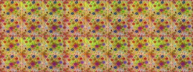 Raster. Sarı renkte güzel çiçeklerle kusursuz desen, suluboya çiçek deseni, duvar kağıdı, kart veya kumaş için fayanslı..