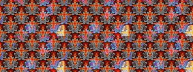 Raster çiçek izi. Çiçeksel gri çizim deseni. Klasik taslak çizimi.