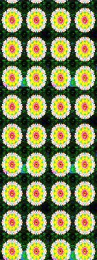 Çiçek tasarımı için inanılmaz bir kolaj cenneti tarzı. Parlak çiçekli kolaj çiçeği sarısı. Çiçekli zambaklar eskiz arka planı.