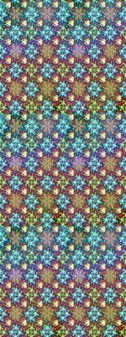 Mavi renkli çiçek desenli çizim. Suluboya tarzında mavi renkte çiçekler.