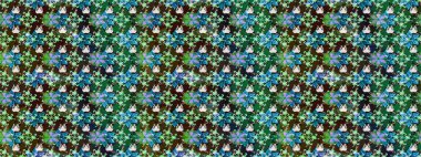 Güzel kumaş deseni. Raster Illustrasyon 'daki Çiçek Deseni' nin son moda çizimi. Düz Çiçek Elementleri Tasarımı. Renkli Yaz Teması çizim şablonu.