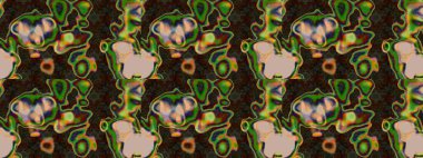 Eskiz Vintage Çiçek Deseni. Raster Kalça dokusu deseni.