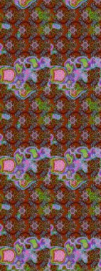 Soyut etnik raster çizim kalıbı. Kabile sanatı boho baskısı, klasik çiçek arkaplanı. Arkaplan dokusu, duvar kağıdı, kahverengi renkli çiçek teması.