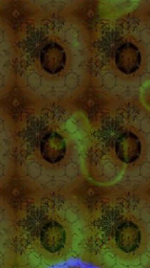 Raster illüstrasyonu. Kahverengi renkte kahverengi papatya deseni. Kahverengi renklerde.