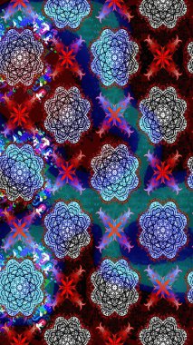 Bahar çiçekleriyle güzel bir çiçek deseni çizmişsin. Güzel kumaş deseni. Raster illüstrasyonu.