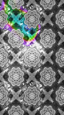 Raster Illustrasyon 'daki Çiçek Deseni' nin son moda çizimi. Gri renkli çiçekler. Renkli Yaz Temalı eskiz kalıbı. Düz Çiçek Elementleri Tasarımı.