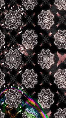 Çiçekli siyah eskiz deseni. Raster çiçek izi. Klasik taslak çizimi.