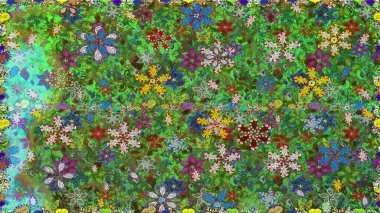 Rasterleştirme Trendy kumaş deseni. Şirin çiçekler. Kesintisiz çizgi deseni.