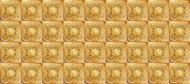 Soyut duvar kâğıdı, ambalaj dekorasyonu. Kışın sembolü, Mutlu Noeller, Mutlu yıllar. Bej, sarı ve kahverengi renklerde Raster altın deseni. Altın kar taneleri basit, pürüzsüz desen.