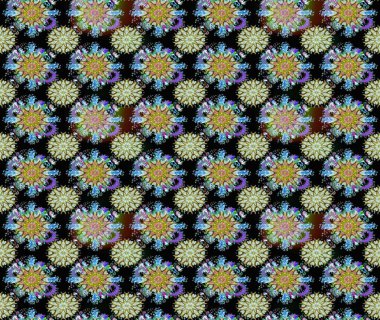 Raster illüstrasyonu. Siyah renkli çiçekler. Çiçek desenli eskiz, vuruşlar, sıçramalar, yaz çiçekleri..