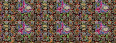 Raster illüstrasyonu. Tarafsız renklerde bir papatya deseni. Tarafsız renklerde.