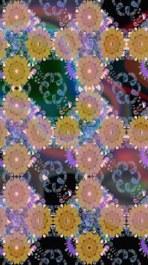 Motley illüstrasyonu. Küçük çiçekte güzel bir desen. Küçük renkli çiçekler. Moda baskıları için zarif bir şablon. Tarafsız çiçekli bahar çiçekleri.