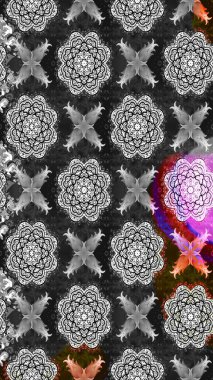 Gri renkli gri papatya deseni. Gri renklerde. Raster illüstrasyonu.