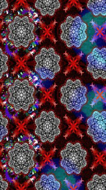 Renkli Yaz Temalı eskiz kalıbı. Düz Çiçek Elementleri Tasarımı. Raster Illustrasyon 'daki Çiçek Deseni' nin son moda çizimi. Siyah renkte çiçekler.