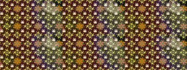 Güzel kumaş deseni. Renkli Yaz Temalı eskiz kalıbı. Raster Illustrasyon 'daki Çiçek Deseni' nin son moda çizimi. Düz Çiçek Elementleri Tasarımı.