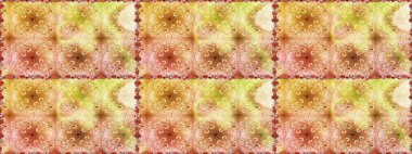 Modern çiçek arkaplanı. Moda baskıları için zarif bir şablon. Parlak renkli çiçekleri ve bej ve sarı renklerde yaprakları olan şaşırtıcı, pürüzsüz çiçek deseni. Halk stili.