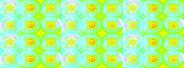 El çizimi çiçek çizimi deseni (fayans). Tekstil için suluboya eskiz deseni. Şirin çiçekli, desenli, yeşil renkli çizim deseni.