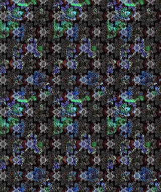 Siyah renkli çiçek desenli eskiz. Suluboya tarzında siyah renkte çiçekler.