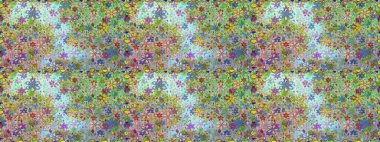 Çiçek duvar kağıdı. Kusursuz desen. Tarafsız ve yeşil renklerde. Hint süsü. Raster illüstrasyonu. Renkli süs kenarı.