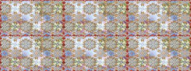 Renkli Bahar Temalı Kusursuz Arkaplan. Düz Çiçek Elementleri Tasarımı. Raster illüstrasyonunda kusursuz çiçek deseni. Güzel kumaş deseni.