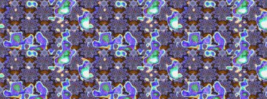 Sevimli çiçek raster deseni. Renkli Yaz Temalı eskiz kalıbı. Mor renkli çiçekler. Düz Çiçek Elementleri Tasarımı.