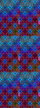 Çiçek izi. Suluboya tarzında mavi renkli çiçekler. Suluboya çizim deseni.