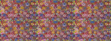 Yazdır. Güzel, pürüzsüz bir desen. Düz Çiçek Elementleri Tasarımı. Renkli Yaz Temalı Kusursuz Arkaplan. Raster çiçekli arka plan. Şirin kumaş deseni.