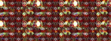 Çiçeksel fantezi tasarımı ve parlak bir arka plan çizimi. Düz Çiçek Elementleri Tasarımı. Renkli Bahar Teması çizim şablonu.