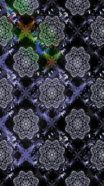 Ultraviyole kumaş deseni. Raster illüstrasyonu. Çizim kalıbı. Organik motif arkaplanı.