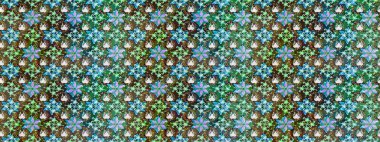 Raster illüstrasyonu. Küçük çiçekli şirin bir desen. Çiçek ve yapraklı çiçek deseni.