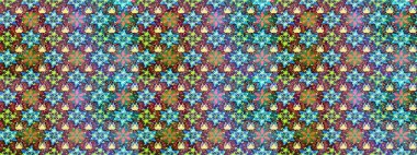 Suluboya elle çizilmiş çiçek desenli eskiz deseni. Parlak renkli fantezi çiçekleri, yapraklar, mavi renkli tomurcuklar.