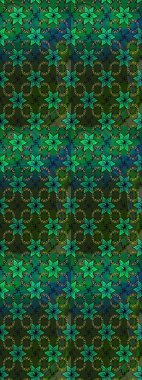 Güzel kumaş deseni. Raster suluboya deseni, narin çiçekler, yeşil çiçekler, tebrik kartı şablonu..