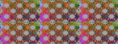 Kahverengi ve gri renkte güzel bir tekstil. Raster illüstrasyonu. Çiçeklerle suluboya desenleri.