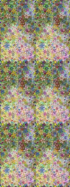 Raster dikişsiz çiçek deseni. Vadinin çiçekleri tarafsız ve yeşil renklerde.