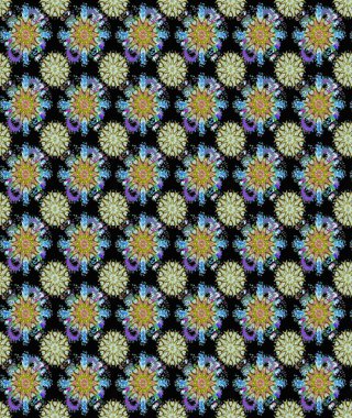 Çiçekli karalama şeklinde Raster çiçek deseni. Nazik, yaz çiçekleri siyah renklerde. Raster illüstrasyonu.