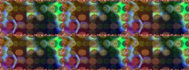 Çiçekler, yaprakları ile halk tarzında Dikişsiz çiçek deseni. Raster Illustration. El çizilmiş.