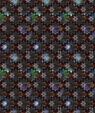Renkli Bahar Teması eskiz kalıbı. Düz Çiçek Elementleri Tasarımı. Siyah renkli çiçekler. Sevimli çiçek raster deseni.