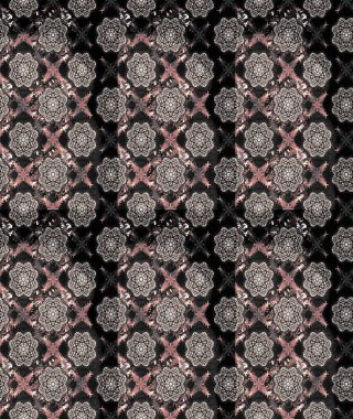 Çiçek ve yapraklı karalama şeklinde Raster çiçek deseni. Gri renklerde bahar çiçekleri. Raster illüstrasyonu.