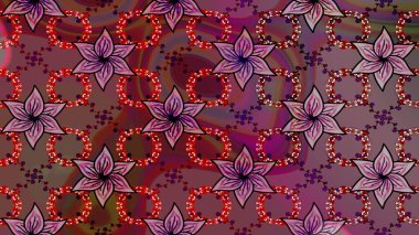 Çiçekler, dallar, bitkiler ve çiçekler. Güzel kumaş deseni. Raster illüstrasyonu. El çizimi.