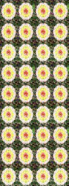 Süslü kumaş deseni. Renkli Bahar Teması eskiz kalıbı. Raster illüstrasyonundaki çiçek desenli çizim. Düz Çiçek Elementleri Tasarımı.