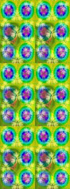 Elle boyanmış suluboya resim çizimleri, çiçekler ve bitkiler. Yeşil renkte çiçekler.