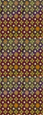 Nakış desenli çiçek deseni. Parmak izi, kumaş, duvar kâğıdı, tekstil için raster dokusu. Renkli grunge soyut arkaplanı colokahverengi çiçeklerle zenginleştirir.