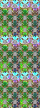 Yeşil renkte çiçeklerle süslenmiş kusursuz çiçek deseni. Suluboya tarzında yeşil renkte çiçekler.