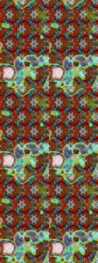 Suluboya çizim kalıbı. Çiçek izi. Suluboya tarzında kahverengi renkte çiçekler.