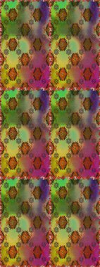 Klasik çiçek tasarımı elementleri. Raster illüstrasyonu. Kahverengi ve yeşil kıvırcık çiçekler kahverengi ve yeşil renklerde.