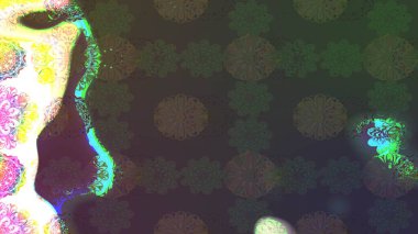 Çiçek desenli eskiz. Gömlek baskısı için çiçek boyası. Yeşil renkte çiçekler.