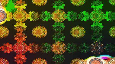 Robot resim. Raster illüstrasyonu. Şirin çiçek elementleri. Gri renkli çiçekler.